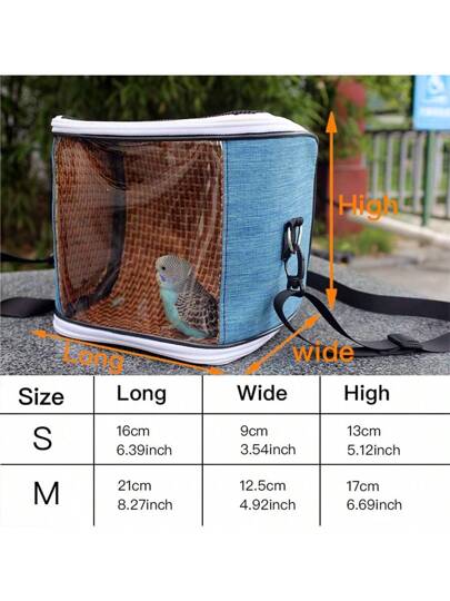 حقيبة حمل طيور أليفة محمولة - مناسبة للسفر والتدريب والاستخدام الخارجي - حقيبة ظهر طيور مدمجة وخفيفة الوزن مع أربطة كتف قابلة للتعديل