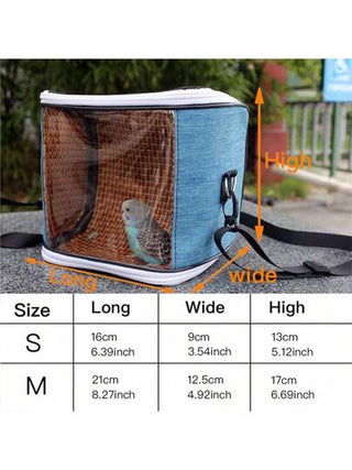 حقيبة حمل طيور أليفة محمولة - مناسبة للسفر والتدريب والاستخدام الخارجي - حقيبة ظهر طيور مدمجة وخفيفة الوزن مع أربطة كتف قابلة للتعديل