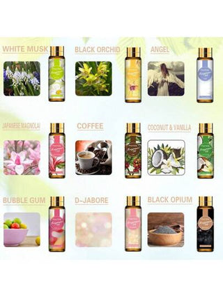 مجموعة زيوت العطور فاتويل 9 قطع بحجم 10مل/0.33 أونصة سائلة، مجموعة زيوت عطرية أساسية لصناعة الصابون والشموع ومبخرات الهواء ومرطبات الجو، للعطور العلاجية - جوز الهند وفانيليا/ العنبر الأبيض/ القهوة/ علكة الفقاعات/ديور/ ملاك/ نرجس أسود/ مغنوليا