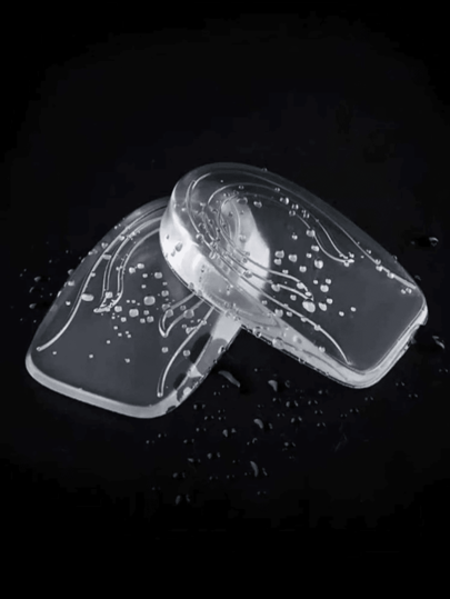 قطعتان من أوسادات الكعب الشفافة لزيادة الارتفاع من السيليكون للرجال والنساء، مخدة زيادة الارتفاع نصف الكعب، أوسادات مرنة، أوسادات الكعب للأحذية، لا إجهاد للقدمين عند ممارسة التمارين