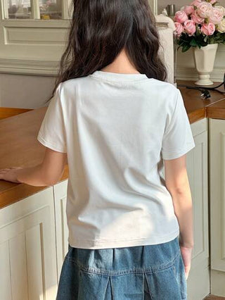 تيشيرتات بناتي Dazy Kids تي شيرت تي-شيرت مضفر بأكمام قصيرة وياقة مستديرة لفتيات المراهقات ، ملابس صيفية لفتيات المراهقات