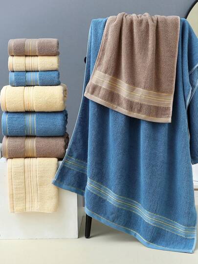 1 قطعة منشفة حمام مستطيلة رقيقة من القطن الخالص 100٪، بحجم 70 * 140 سم، بنمط جاكارد بسيط؛ أو 1 قطعة منشفة يد / وجه ناعمة وماصة وسريعة الجفاف وغير قابلة للانحسار، بحجم 34 * 72 سم، مناسبة للحمام والفندق والسفر وحفلات العطلات والهدايا والصالون،...