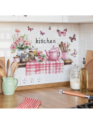 قطعة واحدة ملصق حائطي رف تخزين أدوات المطبخ الإبداعية لديكور الغرفة، ديكور منزلي للمناسبات، هدايا رائعة، ملصقات جدارية قابلة للإزالة، ديكور عيد الحب، ملصقات مطبخ عيد الحب، لديكور المطبخ، مقاومة للزيت والماء، ملصقات، ديكال جداري، ديكال الفينيل...