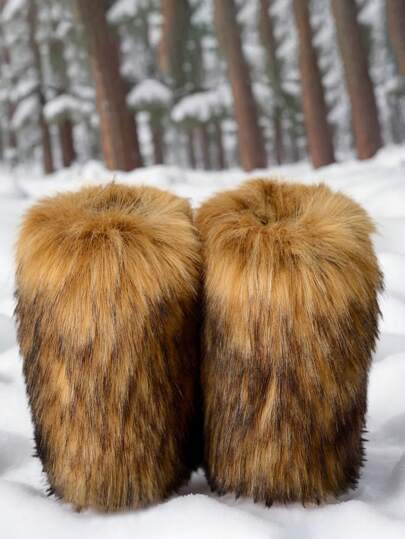 بوت ثلج فرائية كاجوال جديدة مبطنة بالفرو، دافئة ومانعة للانزلاق للرجال/النساء، بوت للازواج، بوت شتوية