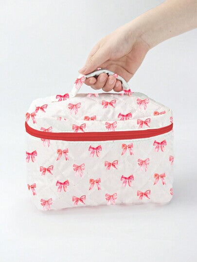 Marina Oliveira حقيبة مكياج محمولة بنمط عقدة الفراشة فتاتي فني، عيد الحب