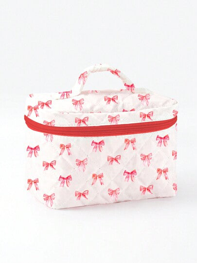 Marina Oliveira حقيبة مكياج محمولة بنمط عقدة الفراشة فتاتي فني، عيد الحب