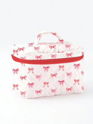 Marina Oliveira حقيبة مكياج محمولة بنمط عقدة الفراشة فتاتي فني، عيد الحب