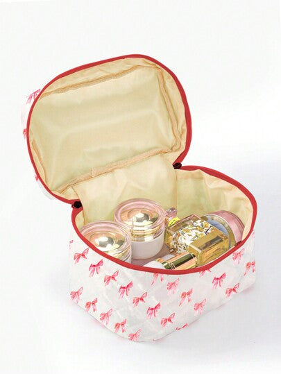 Marina Oliveira حقيبة مكياج محمولة بنمط عقدة الفراشة فتاتي فني، عيد الحب