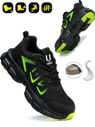 UMBURLLY أحذية أمان للرجال مع أصابع قدم حديدية مضادة للسحق والثقب، خفيفة الوزن، سوليد مانعة للانزلاق ، عصرية قابلة للتنفس ، مناسبة للبناء والصناعة والعمل الخارجي