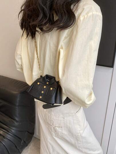 حقيبة صغيرة جدا عصرية مشكلة على شكل ملابس، حقيبة جميلة متعددة الاستخدامات كحقيبة كروس بودي، محفظة أحمر شفاه مع قدرة استخدام محدودة