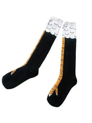 زوج من جوارب منتصف الساق للرجال بنمط مخلب الدجاج الطريف