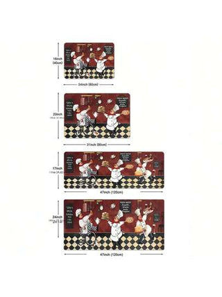 قطعة واحدة سجادة أرض المطبخ على شكل طاهي متين، سجادة المطبخ