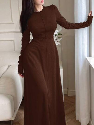 فساتين حريمي Modelyn فستان كاجوال بأكمام طويلة ذو زخرفة دانتيل أزهار بسيطة للنساء