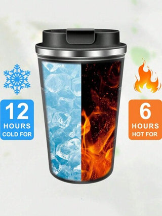 قدح قهوة أعيد استخدامه من الفولاذ المقاوم للصدأ 1 قطعة/380 مل/510 مل، كوب سفر محمول ، زجاجة مياه معزولة ضد التسرب للمكتب والسيارة