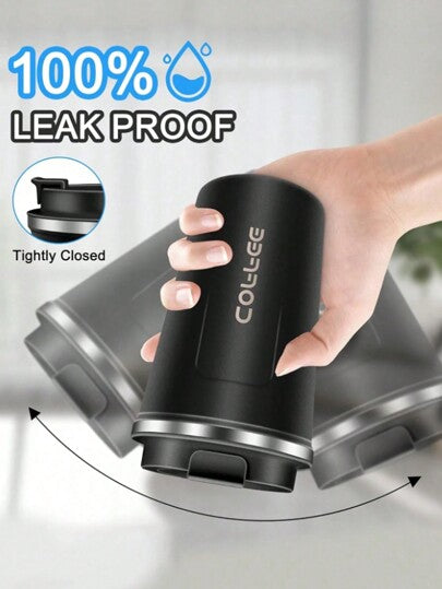 قدح قهوة أعيد استخدامه من الفولاذ المقاوم للصدأ 1 قطعة/380 مل/510 مل، كوب سفر محمول ، زجاجة مياه معزولة ضد التسرب للمكتب والسيارة