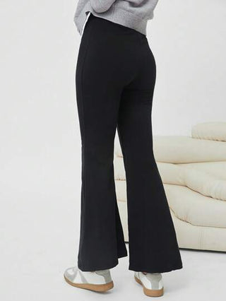 EZwear بنطلونات نسائية ذات لون واحد مع ساق واسعة للارتداء اليومي