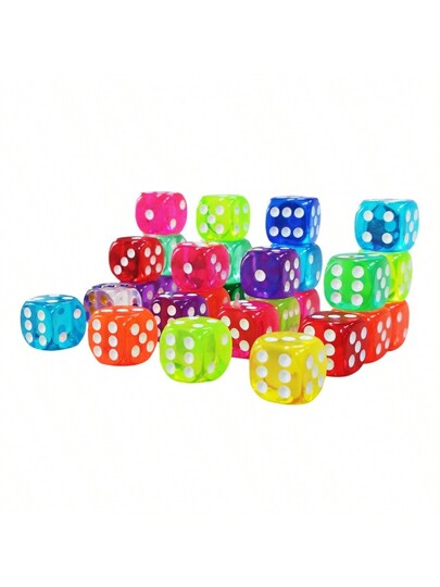 20 قطعة من النرد الملون أكريليك للحفلات الاجتماعية مع الأصدقاء والعائلة، وأنشطة الترفيه والمواعدة الليلية للأزواج، هدايا عيد الزواج المميزة بألوان عشوائية