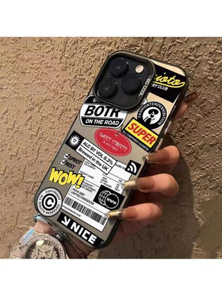 حافظة هاتف مقاومة للصدمات متوافقة مع iPhone 11 12 13 14 11 Pro Max 12 Pro Max 13 Pro Max 14 Pro Max XR 15 15 PRO 15 PRO MAX , Galaxy A05 A15 A25 A35 A55 S23 S24، غطاء شفاف أسود بطباعة عناصر عيد الهالوين والبناء والمناظر الليلية ، مادة IMD
