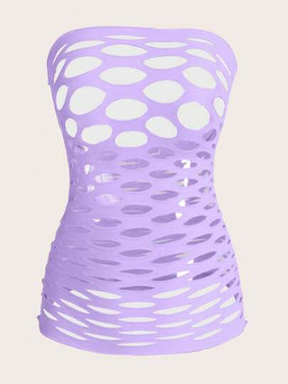 لانجيري حريمي ملابس داخلية مثيرة للسيدات ذات مطاطية مرتفعة، فستان ضيق شفاف مع تصميم مفتوح للجزء السفلي للجسم، ذو لون أحادي وإطلالة مثيرة