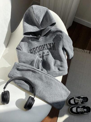 2 قطعة/طقم ملابس للأطفال الصبية اليومية الرياضية مكون من هودي تصميم رسومات الثلج، وبنطلون صلب خصر مطاطي، مناسب لعيد الميلاد، استقبال مولود جديد، أعياد، الخريف/الشتاء للداخل والخارج، عيد الميلاد