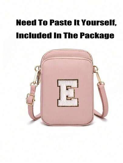 حقيبة جانبية بيد وحزام للكتف قماشية للهاتف، محفظة عمودية للنقود للفتيات، للسفر، للعودة إلى المدرسة، للهدايا (حقيبة مصنوعة يدويًا بأحرف أبجدية!)