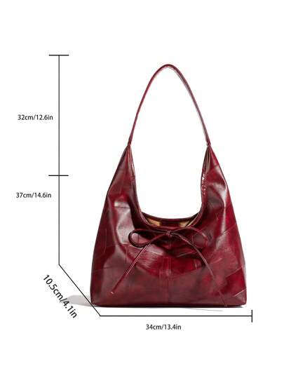 low tea قطعة واحدة حقيبة يد نسائية من جلد البو الصناعي باللون الأحادي، بإغلاق مغناطيسي، حقيبة علوية للكتف والتسوق والسفر والعمل والحفلات، هدية مناسبة للنساء