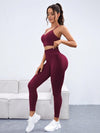 Slayoga طقم رياضي للنساء يتكون من ملابس علوية رياضي طويل الأكمام وشريط متقاطع في الظهر وبنطال مثبت بشكل مطاطي محكم وملاصق للجسم للتمارين اليوجا والتدريبات الرياضية