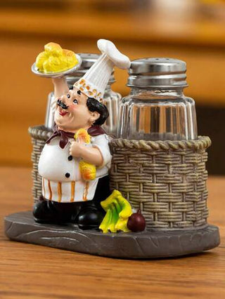 1 قطعة بهارات وملح مثيرة للاهتمام مع تمثال الشيف كزخرفة، وعاء تابل مع تمثال راتينج للطاهي، أفضل ديكور مطبخ المطعم