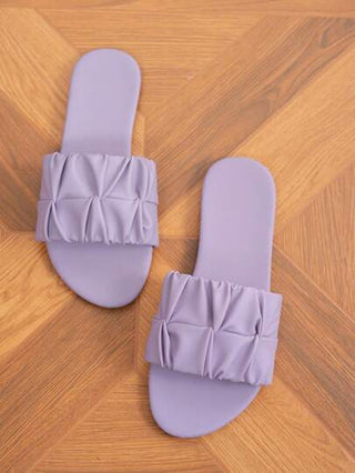 نعال صيفية جديدة 2024 مسطحة للسيدات، مصنوعة من نسيج، بأصبع قدم مفتوح دائري