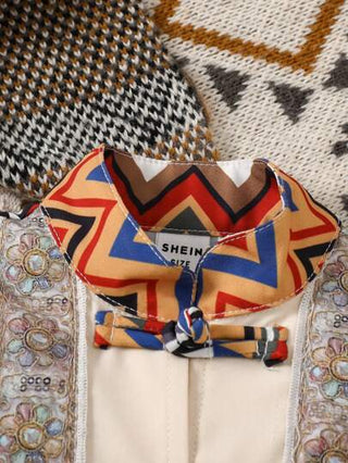 2 قطعة بيجاما أولاد أطفال بنمط هندسي، طقم ملابس علوية واسع الياقة طويل الأكمام وبنطلون، بلون المشمش والأحمر، نسيج ناعم ومريح، مناسب للاستخدام اليومي والعطلات والسفر والمدرسة والتجمعات في الربيع والصيف