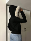 EZwear بلوزة رياضية نسائية هوديي، لون قطعي زيبر أمامي، كاجوال وأنيق لارتداء اليومي