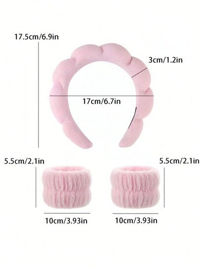 عصابة الرأس والمعصم من الاسفنج لليوغا والركض والعناية بالبشرة لامتصاص العرق، قناع للوجه للتنظيف والتمرين، لياقة بدنية ومكملات تجميلية أنيقة، مستلزمات العناية بالذات لصالة الألعاب الرياضية (إكسسوارات الشعر ومعدات التمرين)