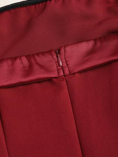 Sweetra فستان نسائي أنيق، بدون أكمام، باللون البوردو القطعة الواحدة، قصة جسم، لون سادة