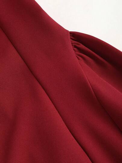 Sweetra فستان نسائي أنيق، بدون أكمام، باللون البوردو القطعة الواحدة، قصة جسم، لون سادة