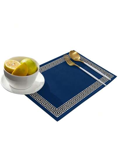 1 طقم - 2/4/6 قطع، بسيطة باللون الأزرق، حصيرات ديكورية للطاولة، اكسسوارات ديكور الطاولة، وسائد أدوات المائدة مقاومة للحرارة، حصيرات طاولة الطعام، ديكور طاولة تناول الطعام