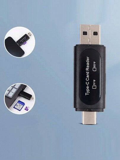 قارئ بطاقات ميكرو SD عبر USB، محول من نوع C/A لبطاقات SD/ميكرو SD/SDXC/SDHC 4 في 1، قارئ بفتحتين لبطاقات الذاكرة، متوافق مع الكمبيوتر المحمول، لابتوب أبل، Samsung، أجهزة اللوحية