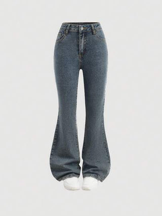 SHEIN بنطلون جينز واسع الساقين ال- Y2K عصري لفتيات قرب سن المراهقة، ستايل رجعي للعام 2000 دينيم مغسول حجريًا ، ملابس بنات للخريف للعودة للمدرسة ملابس الشارع