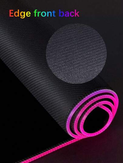 حصيرة لعب RGB مضيئة بإضاءة LED خلفية للماوس، باللون الأسود، مع شريط إضاءة، مناسبة للكمبيوتر المحمول، والمكتب