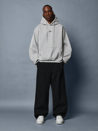 SUMWON بلوفر مبطن بقميص هودي من الملابس الخارجية العصرية، مطبوع عليه شعار بلون الظل، مجموعة الخريف والشتاء، تصميم أساسي مبسط، طراز حضري كلاسيكي، قياس مريح، ملابس رياضية للاستخدام اليومي