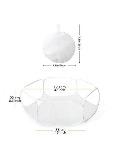 متوفر باللون الأبيض والوردي خيمة ألعاب كبيرة قابلة للطي لأطفال الحضانة، مع حقيبة تخزين مزودة بسحاب، بدون كرات