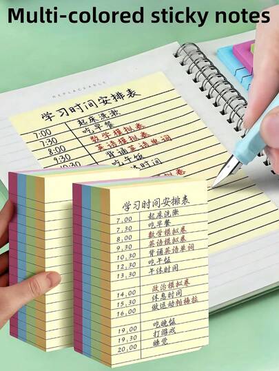 100/200 قطعة دفاتر مذكرات ملون على شكل خطوط، مذكرات رسائل، هدايا صغيرة للمعلمين لمكافأة الطلاب، الأطفال يحبون هذه الهدايا المكافئة، أقلام تحديد عالية الجودة للكتابة على الملصقات اللاصقة للمكتب والمنزل والمدرسة، بحجمين