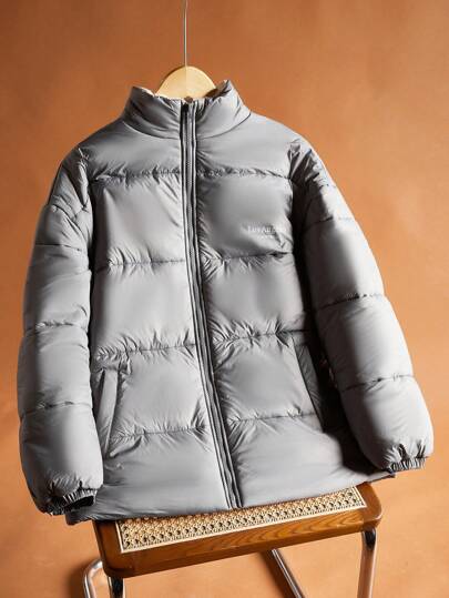 SHEIN معطف شتوي دافئ للمراهقين مبطن حراريًا ، طوق عالي، مريح وفضفاض ومتعدد الاستخدامات ، مناسب للخريف والشتاء ، مناسب للأنشطة الخارجية