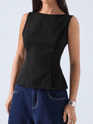 LYSMO ملابس علوية سوداء موضة الصيف للسيدات