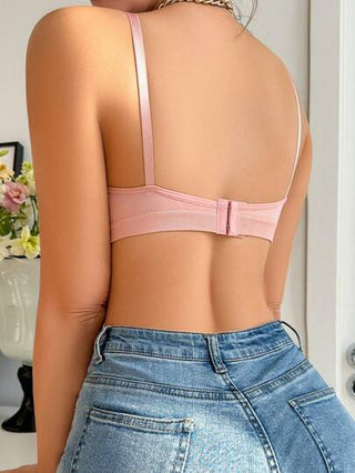 Shein Underwear&Sleepwear Basics طقم حمالات صدر صلبة اللون المتجعد 3قطعات/طقم بدون سلك