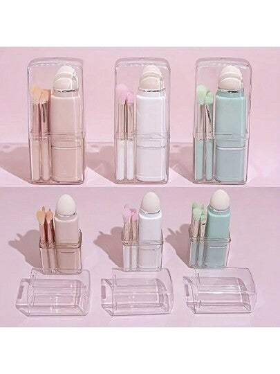 طقم فرش السفر 8 في 1 | كيس صغير وقابل للحمل | يشمل فرشاة بودرة، إسفنجة، فرشاة ظل العين، فرشاة الحواجب وفرشاة الشفاه | مثالي للمكياج والتصفيف على الطريق لهواة المكياج والمبتدئين على حد سواء