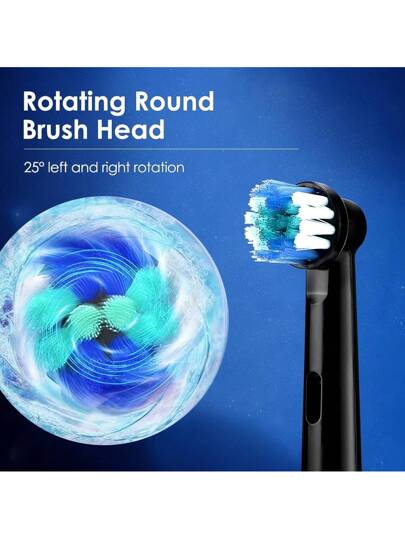 Hailicare فرشاة أسنان كهربائية قابلة للشحن للبالغين، 5 أوضاع، فرشاة أسنان كهربائية دوارة مع 4 رؤوس فرشاة ناعمة قابلة للاستبدال
