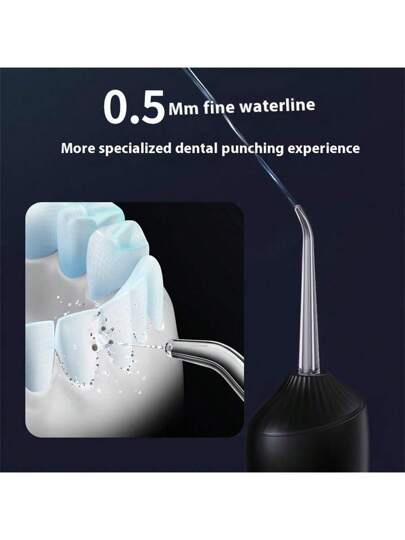 منظف الأسنان بالري البسيط القابل لإعادة الشحن بالمنفذ USB مع 3 أوضاع خيطان الأسنان القوية، بطارية ليثيوم 1200 مللي أمبير، و4 خيارات فوهة دقيقة، مناسب للتنظيف الأسنان الاحترافي