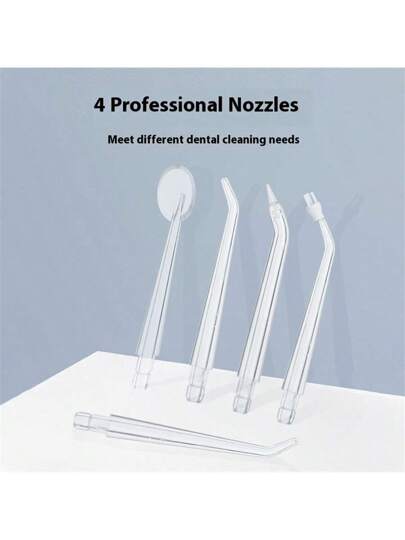 منظف الأسنان بالري البسيط القابل لإعادة الشحن بالمنفذ USB مع 3 أوضاع خيطان الأسنان القوية، بطارية ليثيوم 1200 مللي أمبير، و4 خيارات فوهة دقيقة، مناسب للتنظيف الأسنان الاحترافي