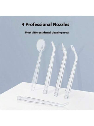 منظف الأسنان بالري البسيط القابل لإعادة الشحن بالمنفذ USB مع 3 أوضاع خيطان الأسنان القوية، بطارية ليثيوم 1200 مللي أمبير، و4 خيارات فوهة دقيقة، مناسب للتنظيف الأسنان الاحترافي