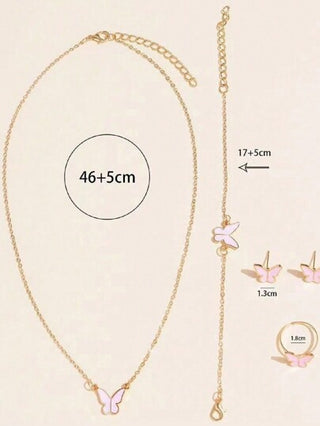 6 قطع / مجموعة ساعات كوارتز بعقارب عددية عربية بشكل دائري قلب ذات حزام جلد عصري، مجموعة إكسسوارات ساعة فراشة، مناسبة كهدايا عيد الميلاد وعيد الهالوين